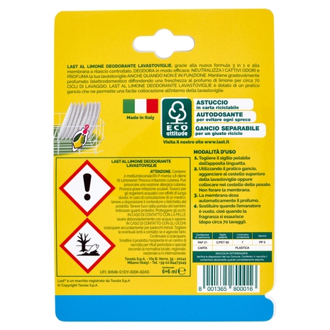 Last Deodorante Lavastoviglie al Limone 6 + 6 ml